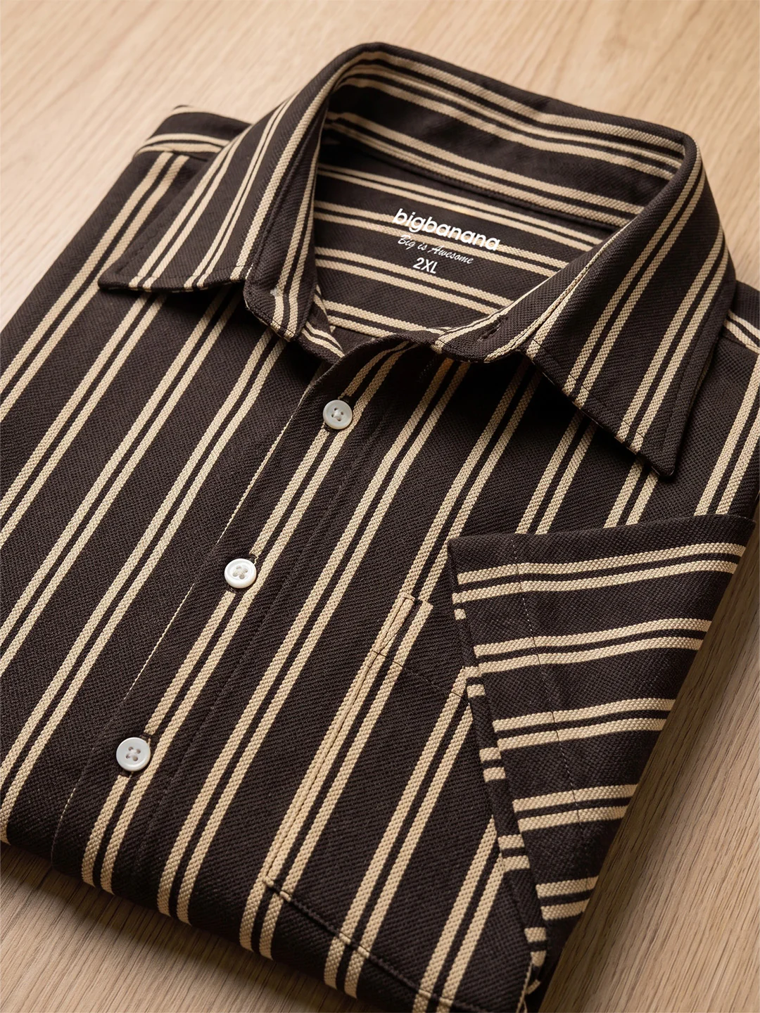 Men Plus Size Coffeescape Multi Striped Shirts - Image 4