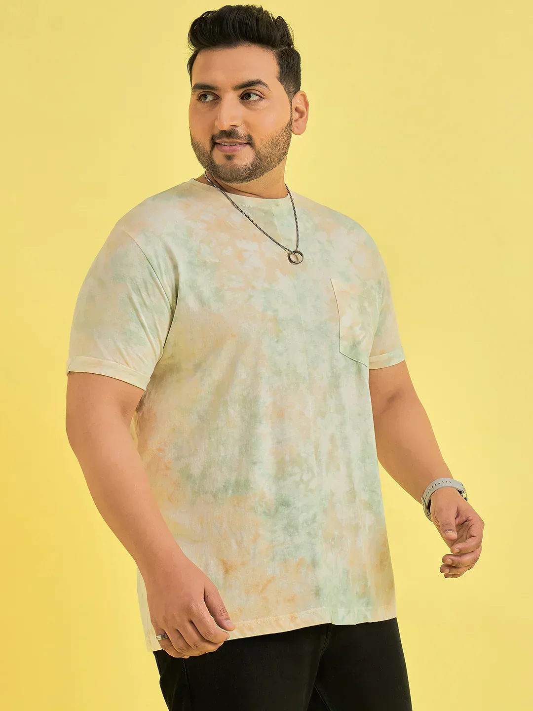 Men Plus Size Cognate Multicolor Printed Round Neck Tshirt - Image 4