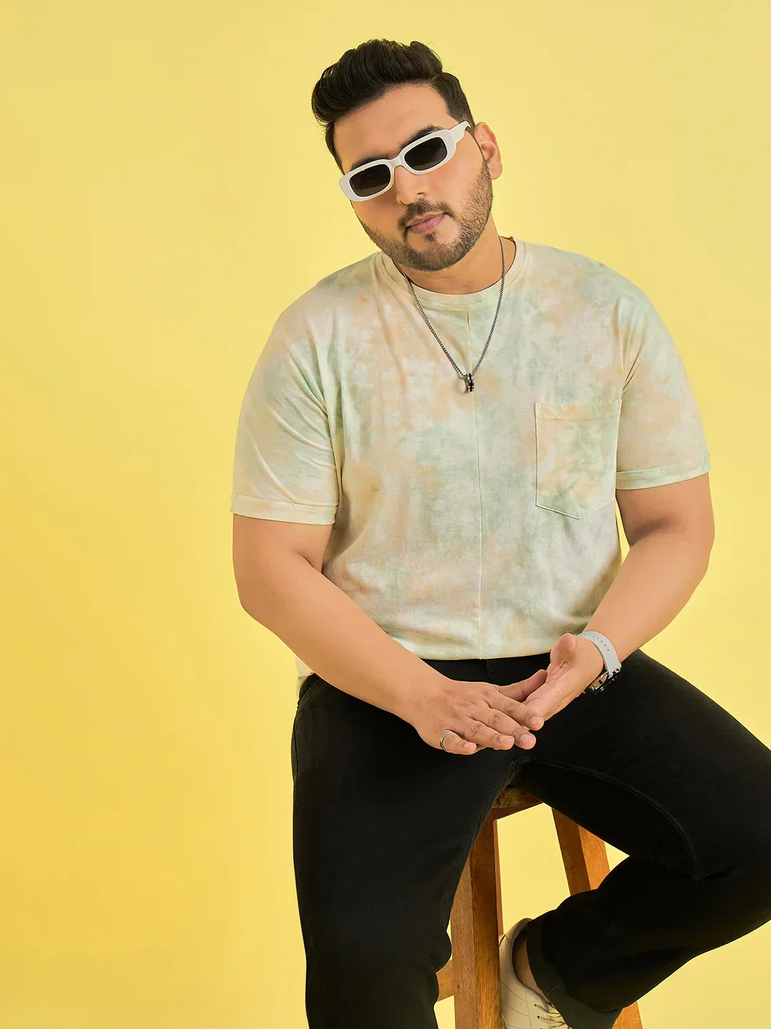 Men Plus Size Cognate Multicolor Printed Round Neck Tshirt - Image 7