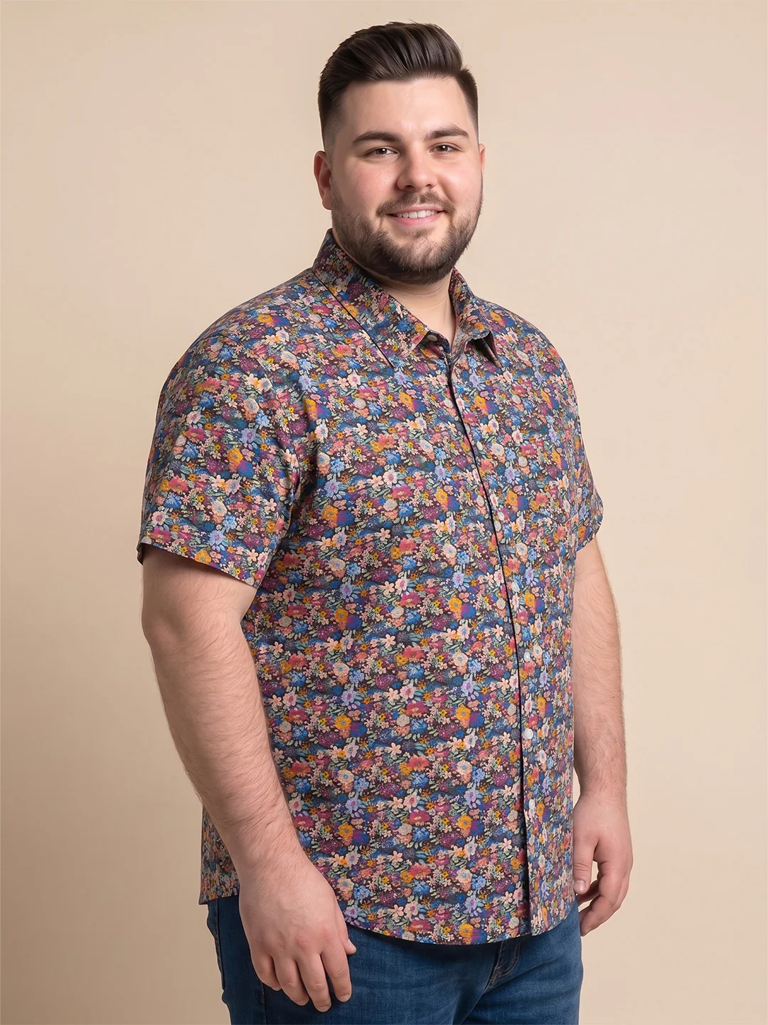 Men Plus Size Colorra Multi Printed Shirts - Image 2