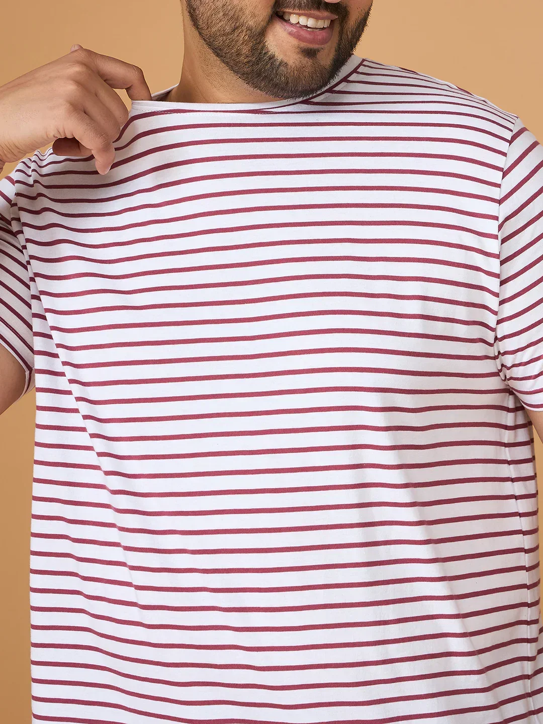 Men Plus Size Contoura Striped Round Neck Tshirt - Image 7
