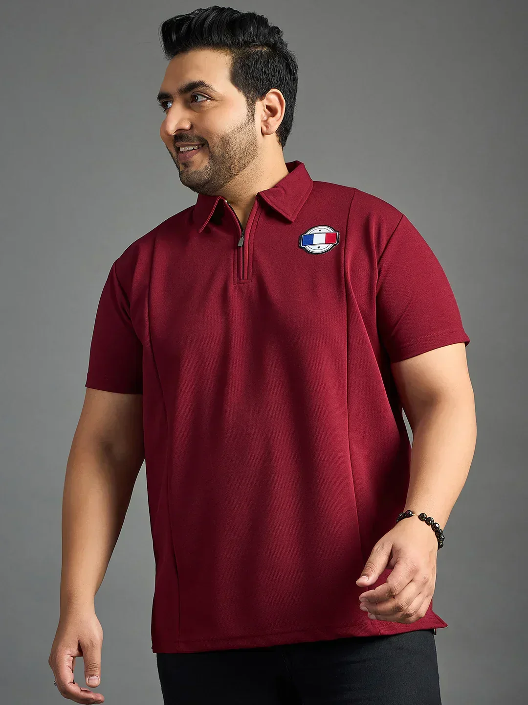 Men Plus Size Cords Solid Polo Tshirt - Image 3