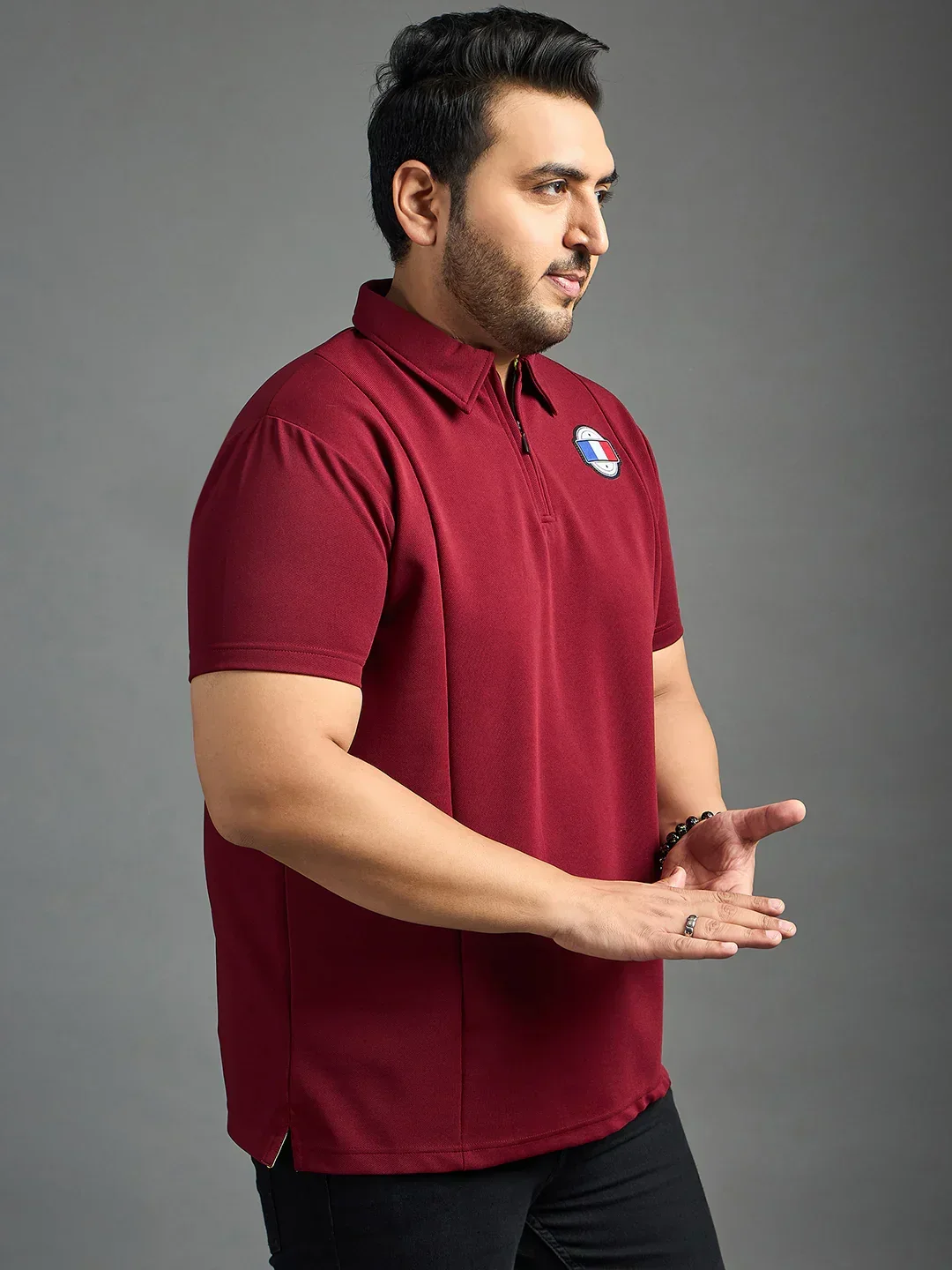 Men Plus Size Cords Solid Polo Tshirt - Image 5