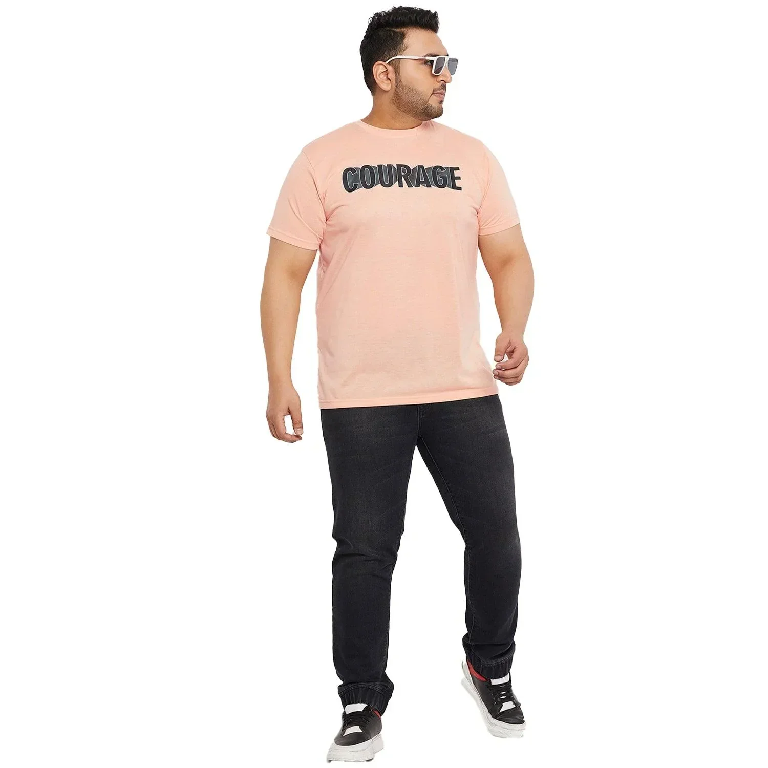 Men Plus Size Corid Printed Round Neck Tshirt - Image 2