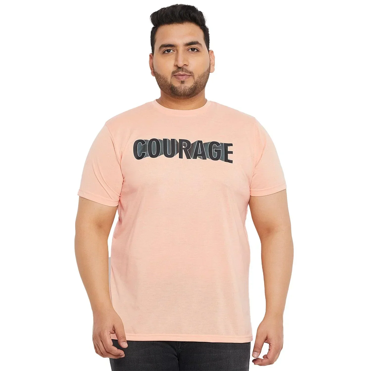 Men Plus Size Corid Printed Round Neck Tshirt - Image 3