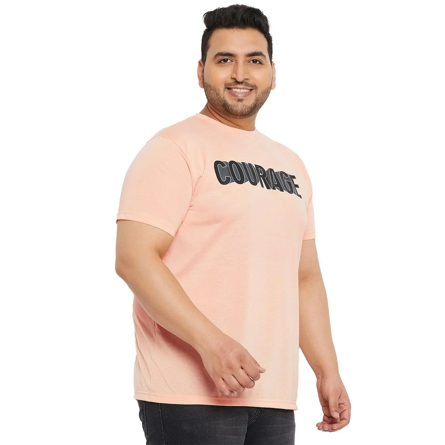 Men Plus Size Corid Printed Round Neck Tshirt - Image 4