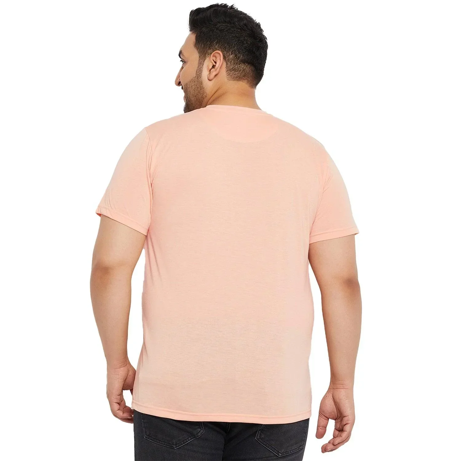 Men Plus Size Corid Printed Round Neck Tshirt - Image 5