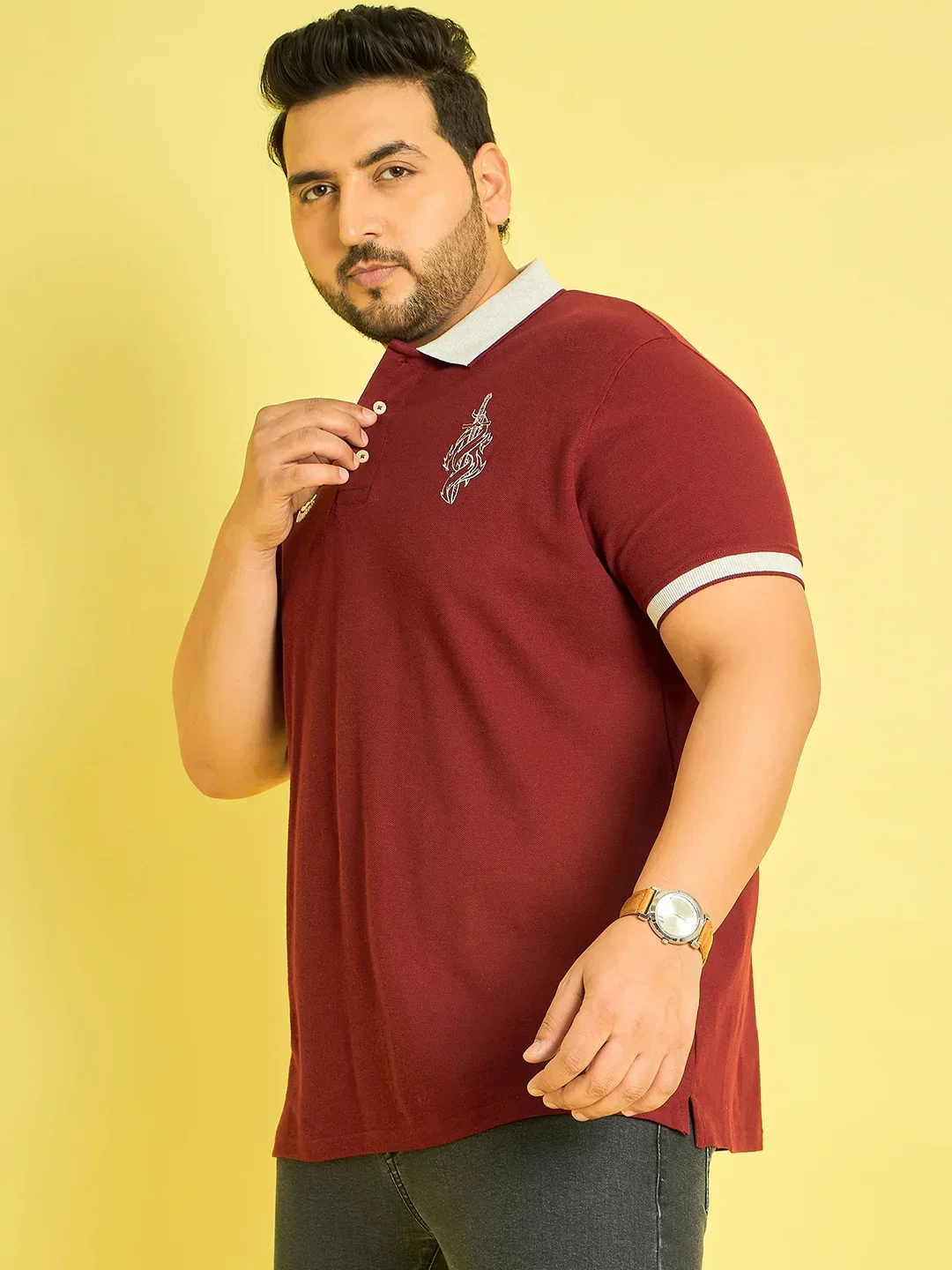 Men Plus Size Coroico Solid Polo Tshirt - Image 3
