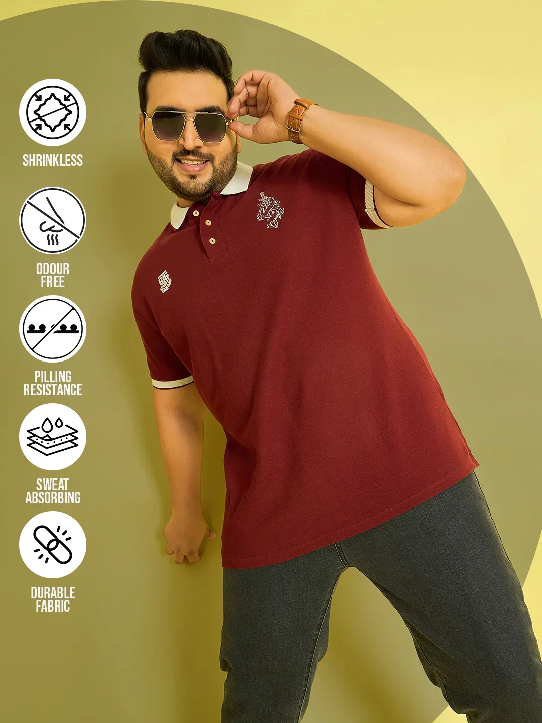 Men Plus Size Coroico Solid Polo Tshirt - Image 7