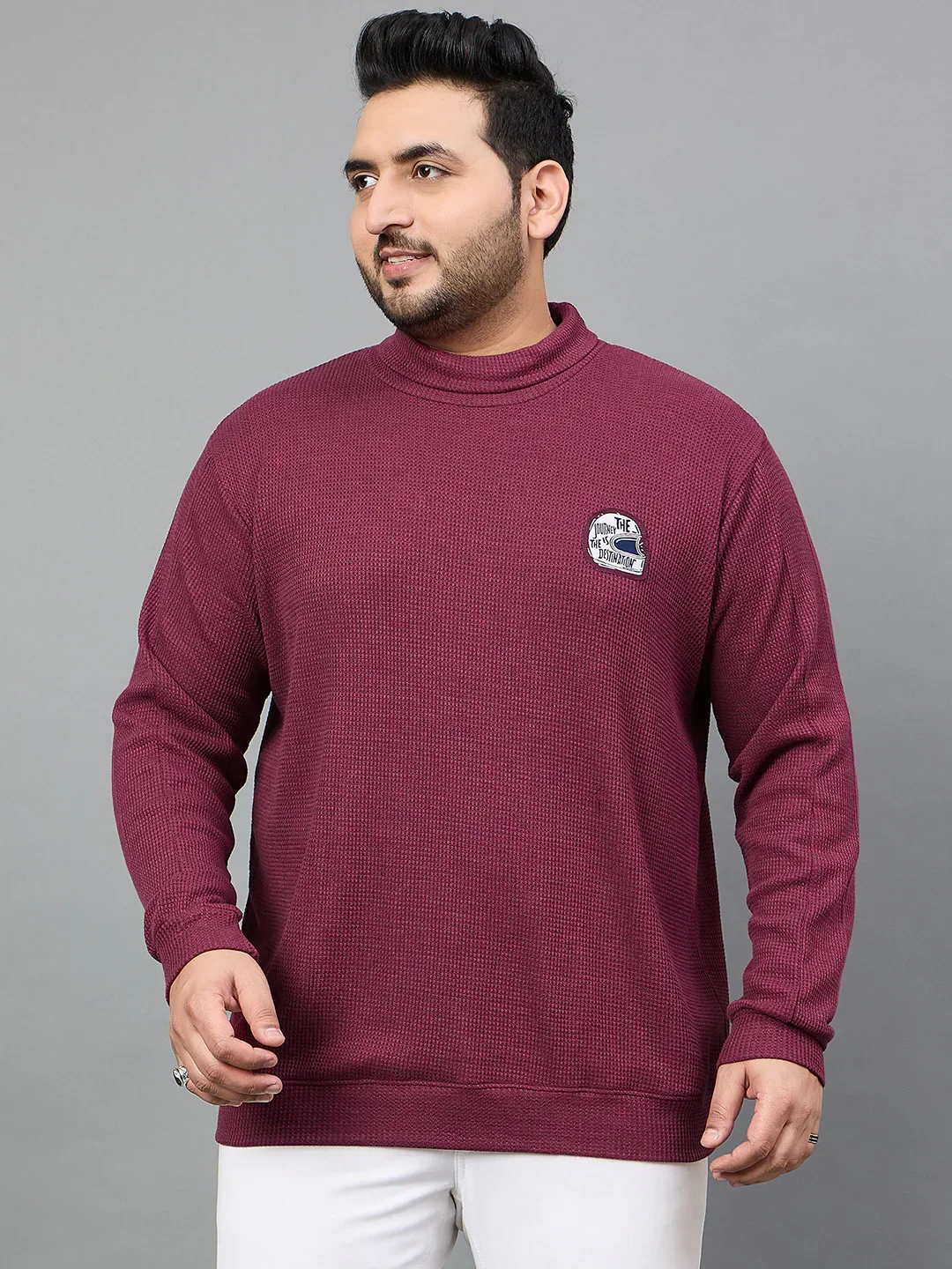 Men Plus Size Costa Solid Sweater