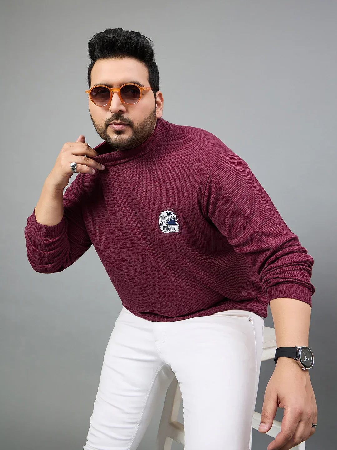 Men Plus Size Costa Solid Sweater - Image 7
