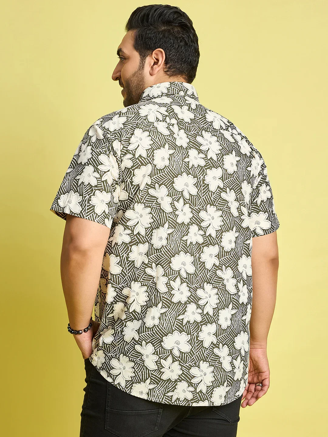 Men Plus Size Count Floral Printed Multi Color Shirt - Image 5