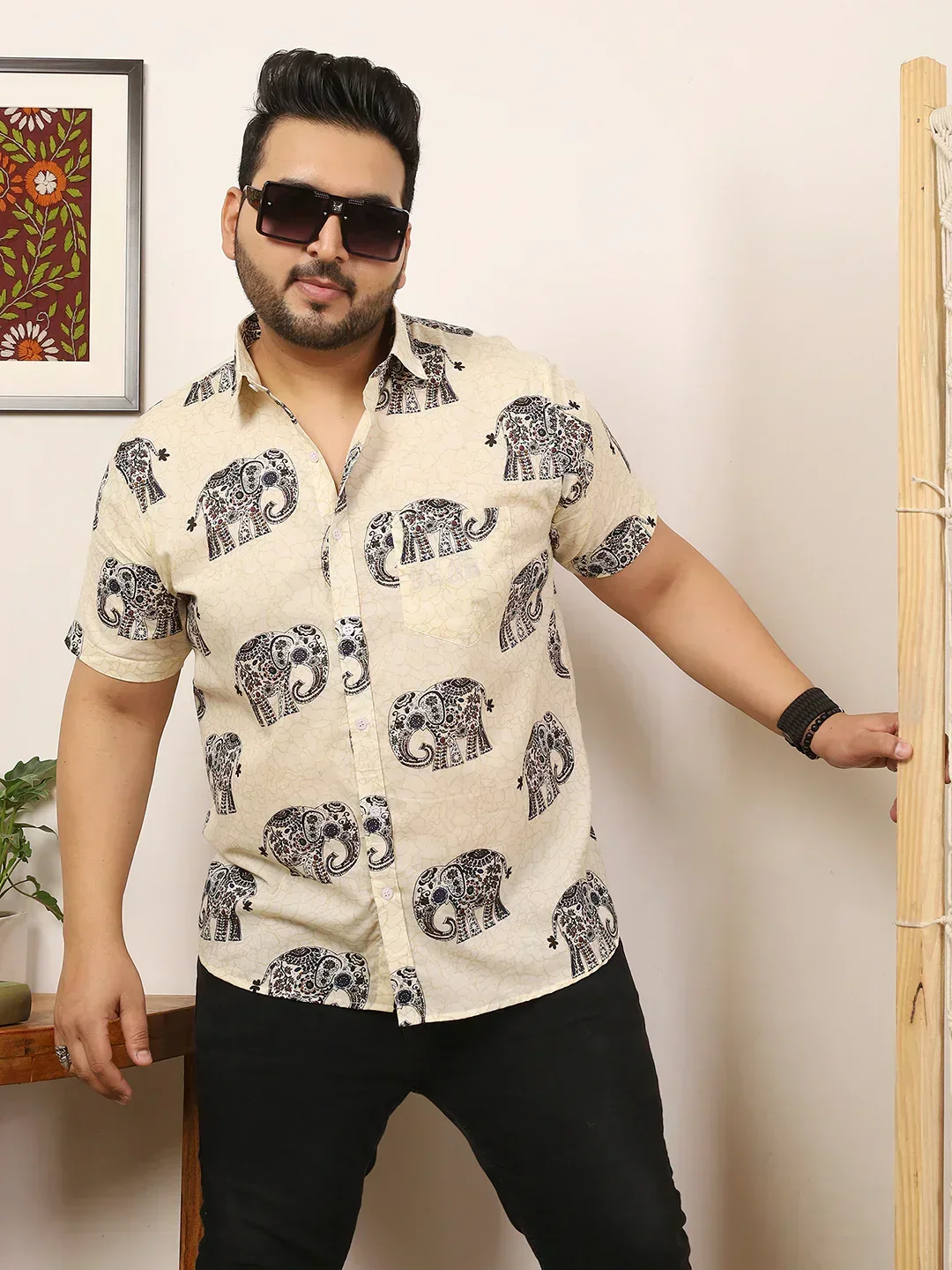 Men Plus Size Covari Multicolor Printed Shirt - Image 2