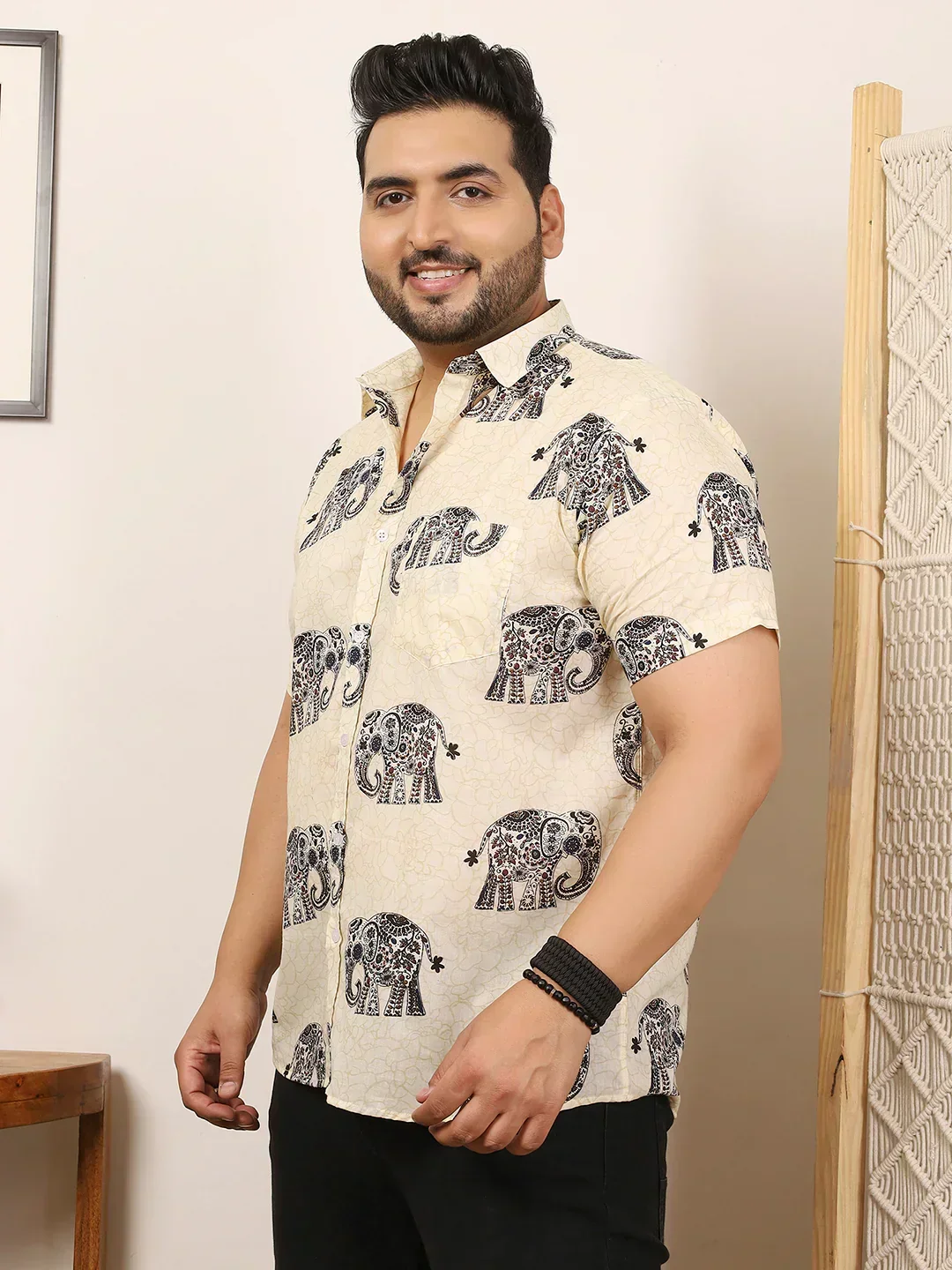 Men Plus Size Covari Multicolor Printed Shirt - Image 3