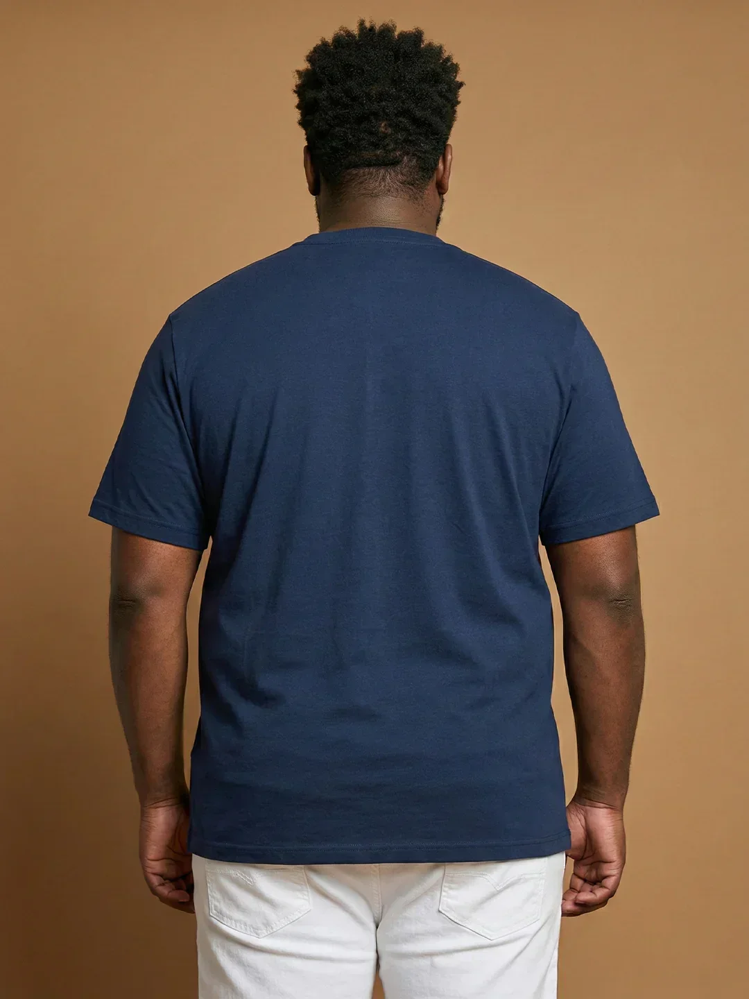 Men Plus Size Craycray Navy-Blue Printed Round Neck Tshirt - Image 2