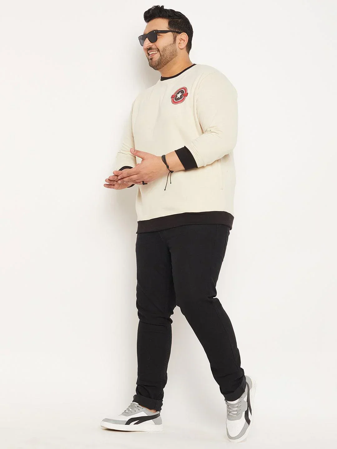 Men Plus Size Credit Solid Sweatshirt - Image 2