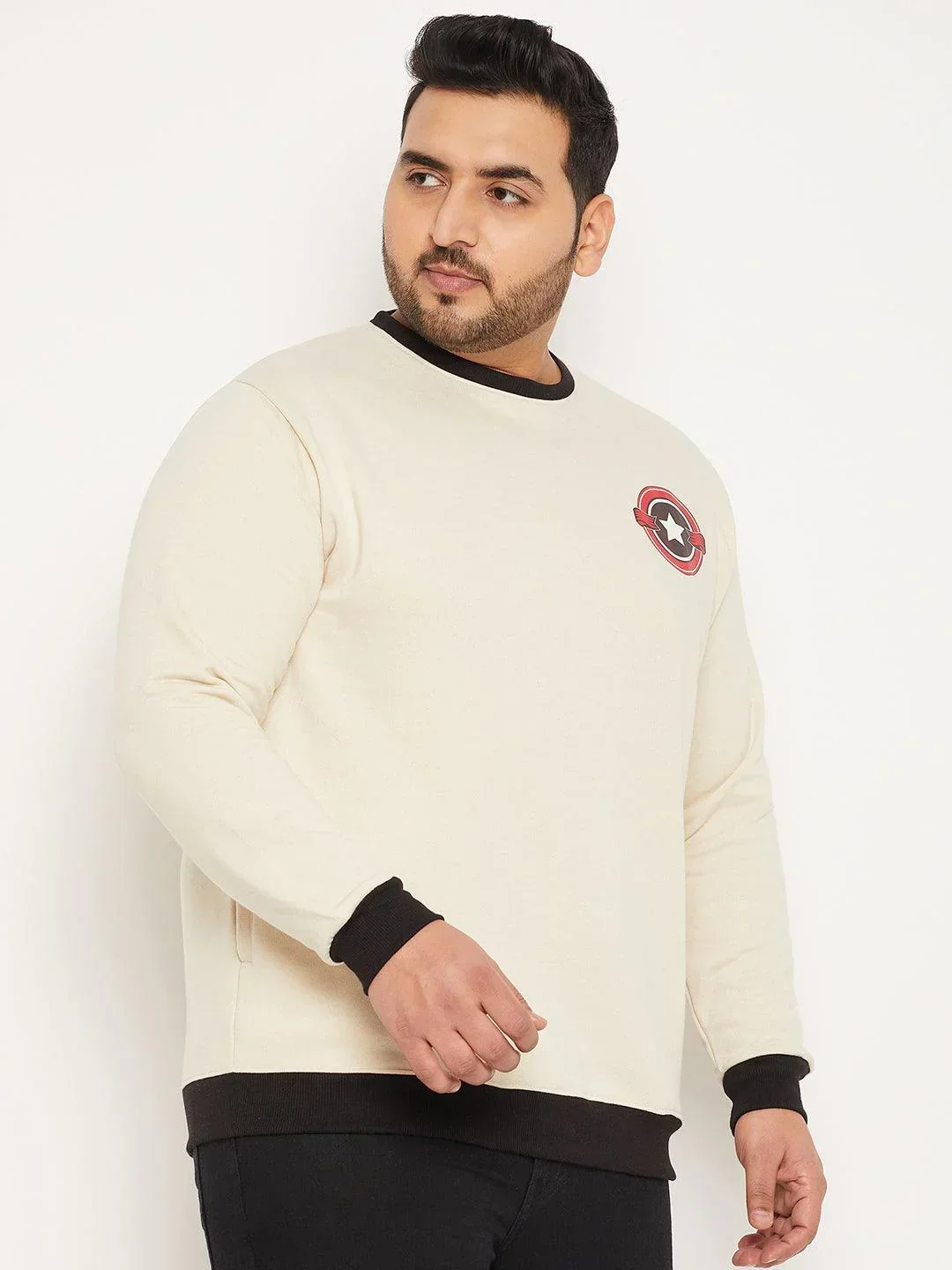 Men Plus Size Credit Solid Sweatshirt - Image 4