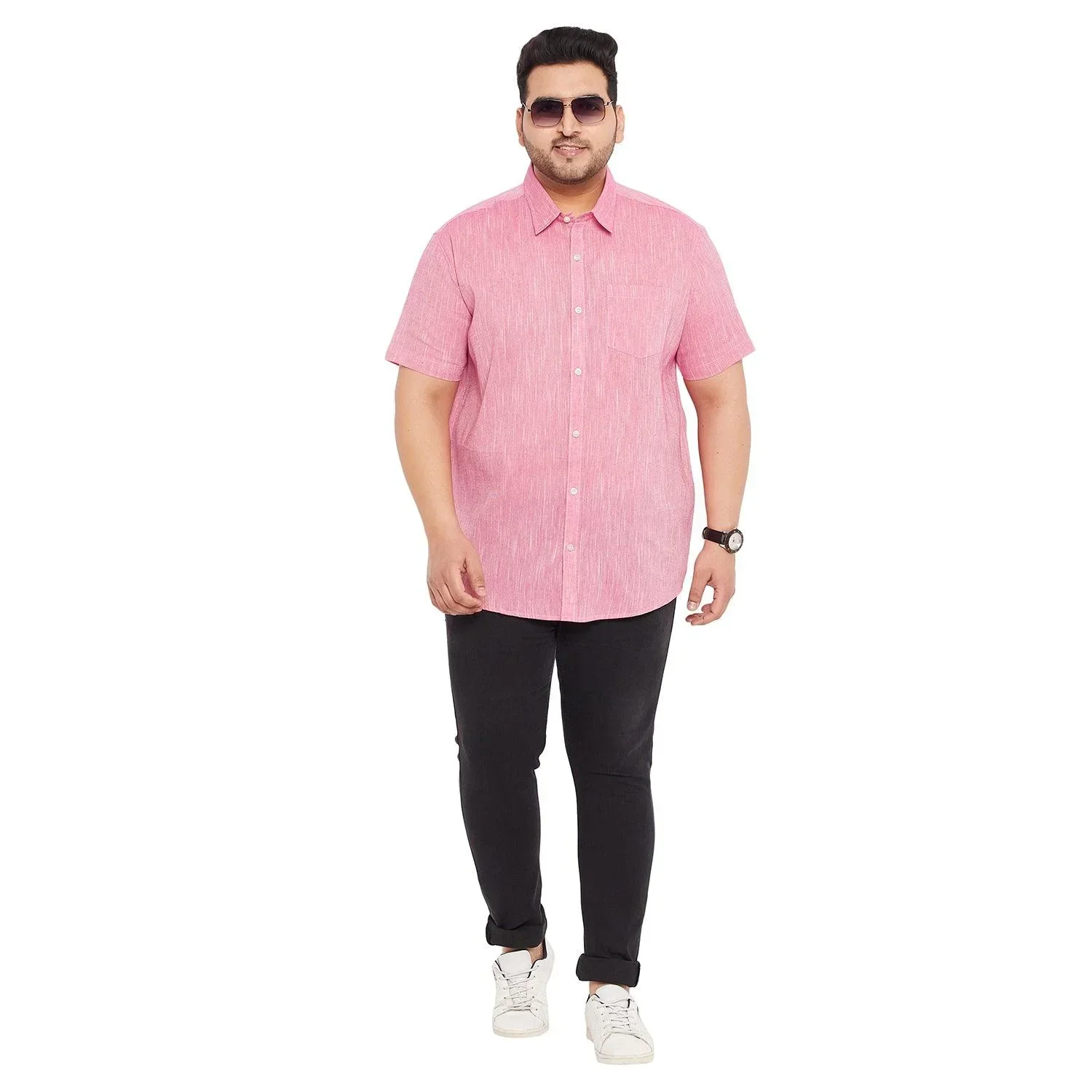 Men Plus Size Crude Solid Shirt - Image 2