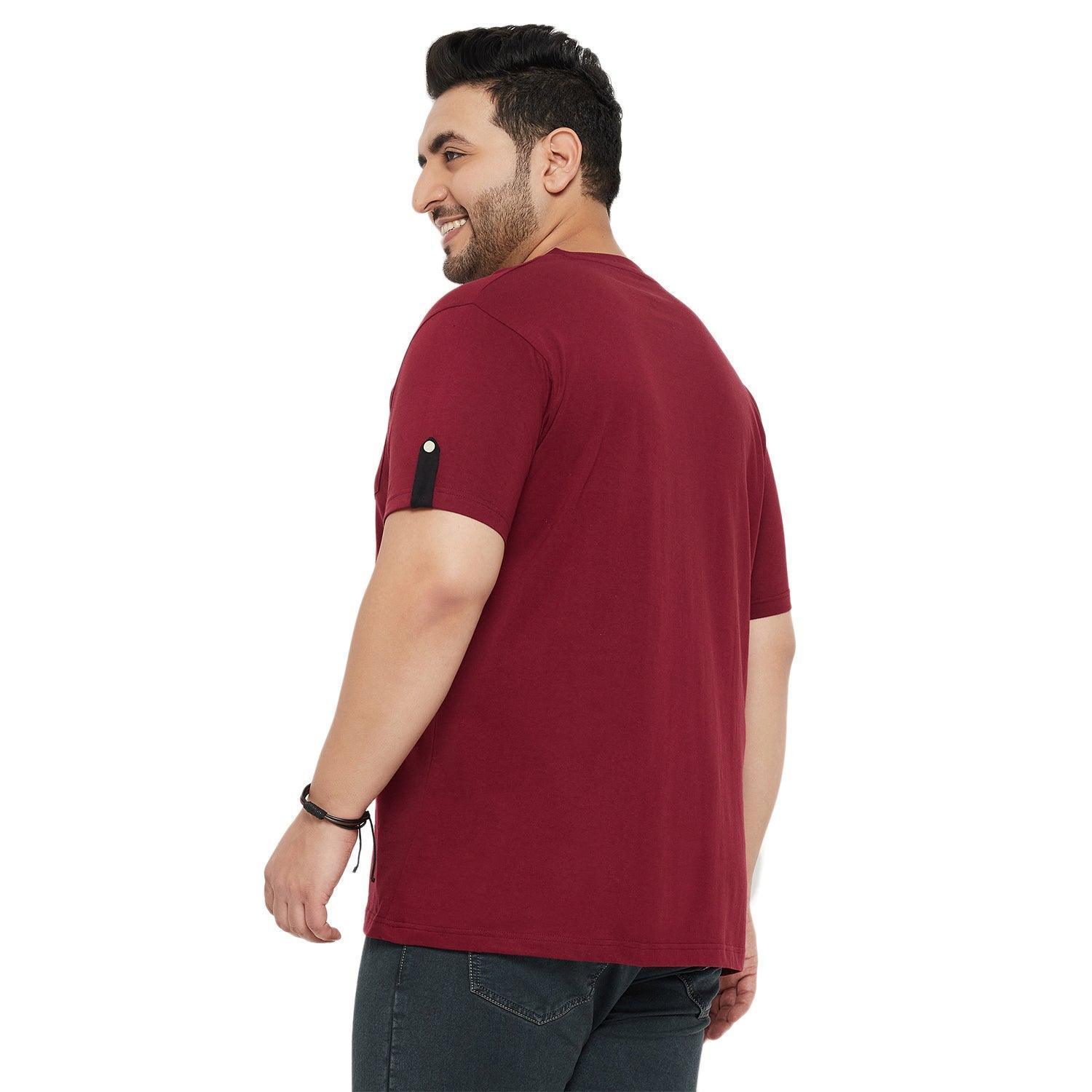 Men Plus Size Crust Solid V-Neck Tshirt - Image 5