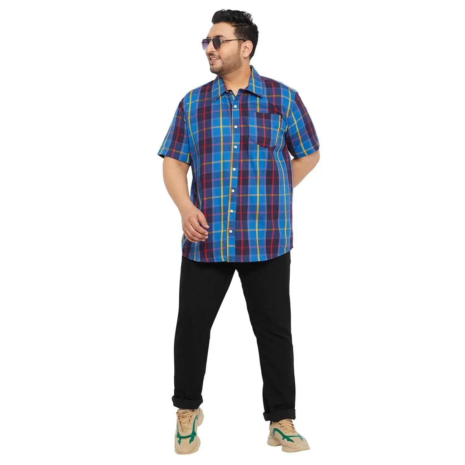 Men Plus Size Cult Check Shirt - Image 5