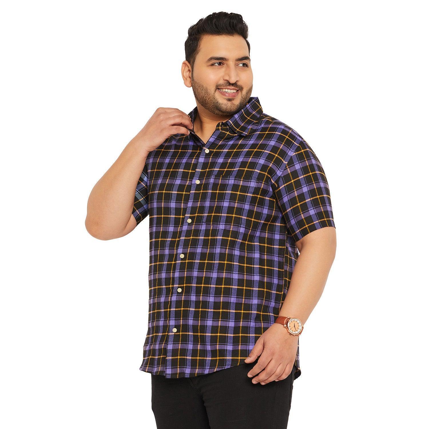 Men Plus Size Cyclotron Check Shirt - Image 3