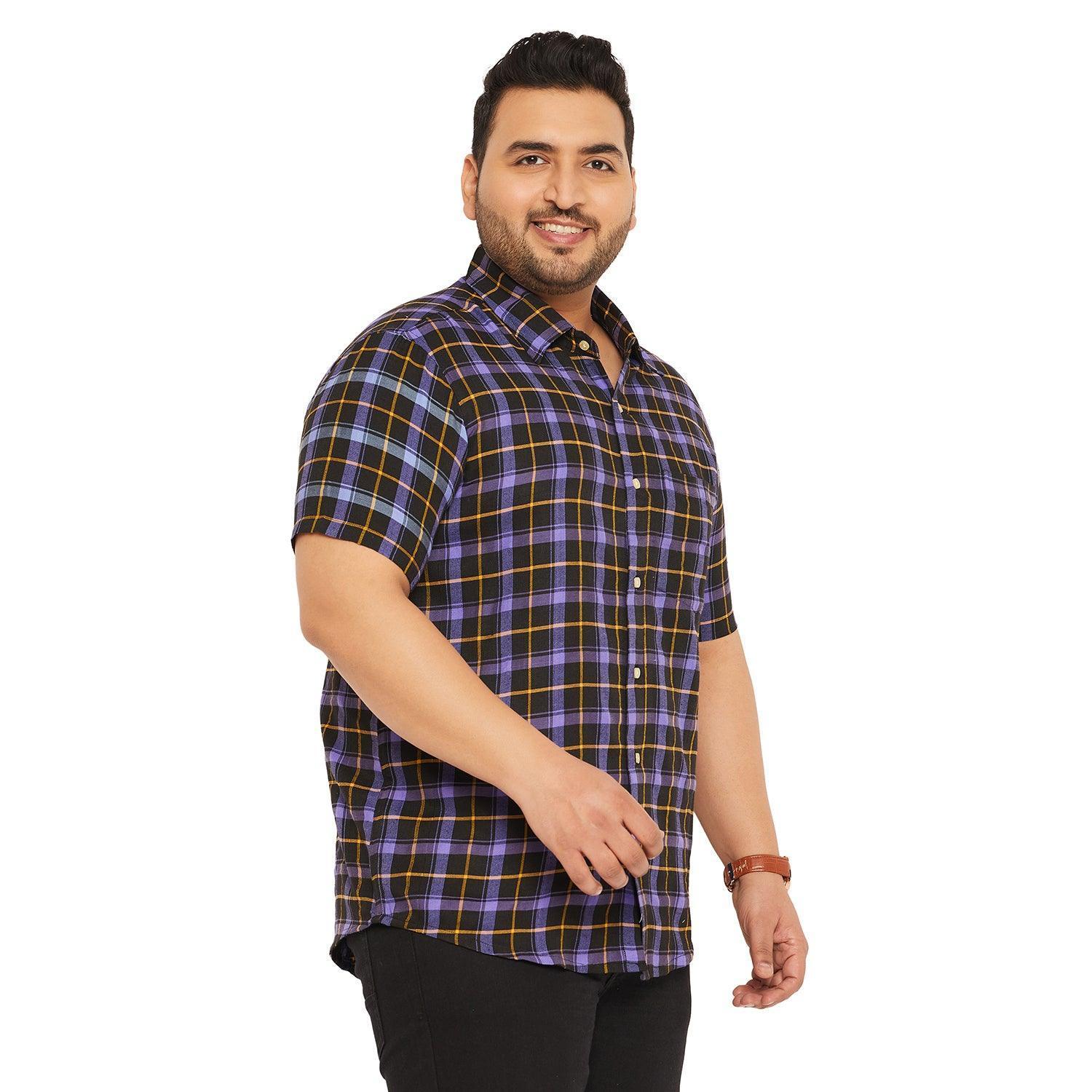 Men Plus Size Cyclotron Check Shirt - Image 4