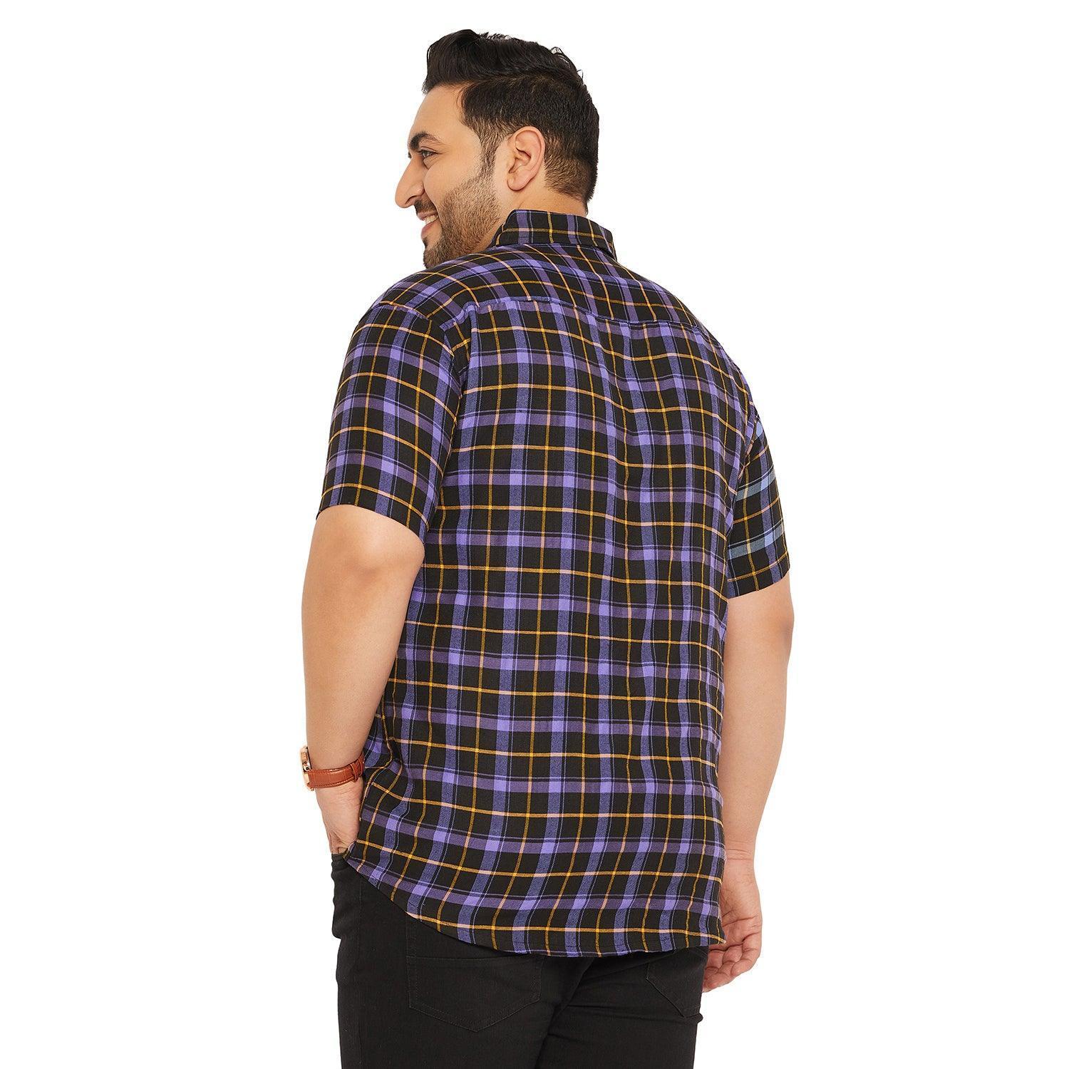 Men Plus Size Cyclotron Check Shirt - Image 5