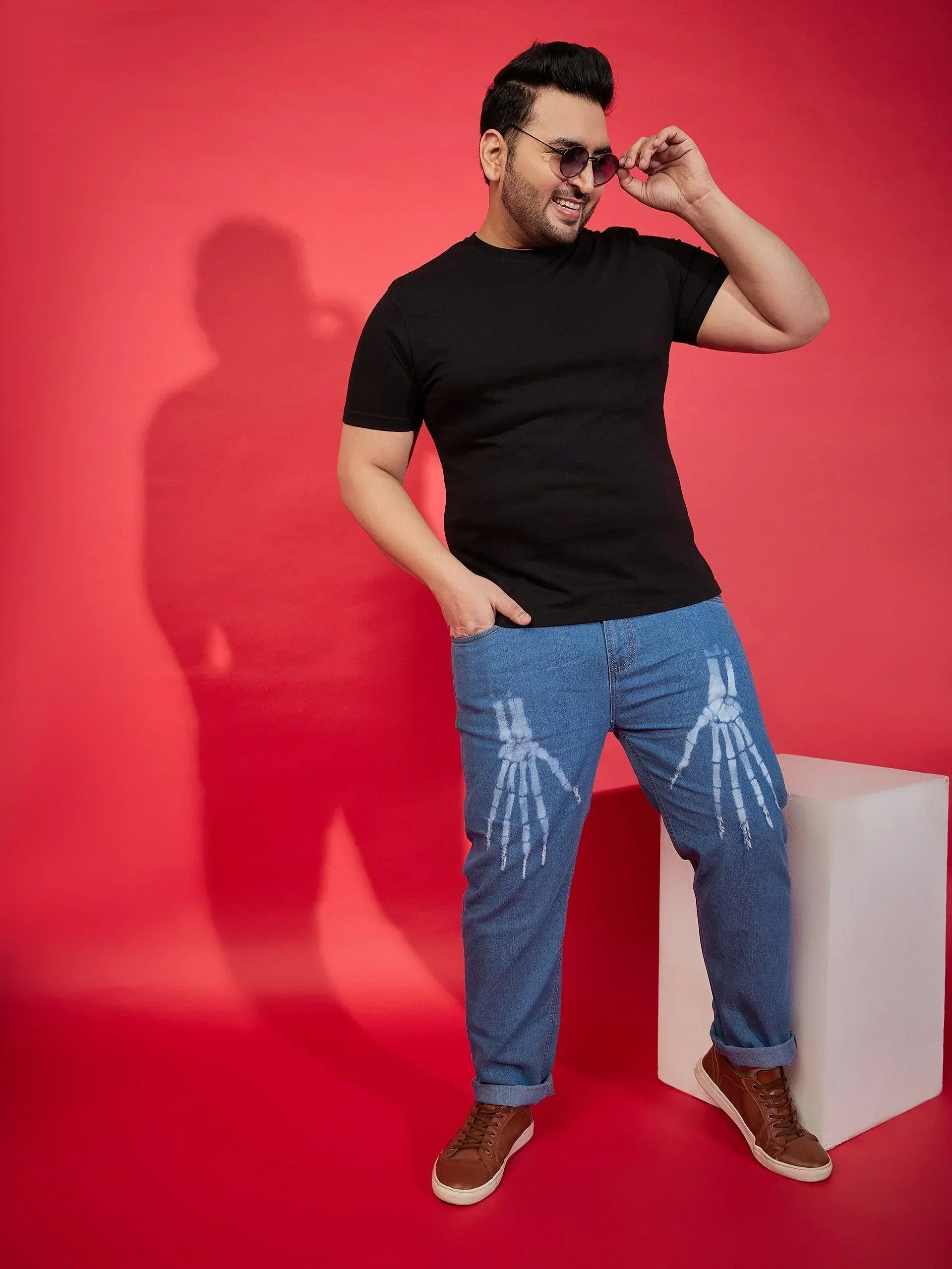 Men Plus Size Cyprus Washed Jeans - Image 7