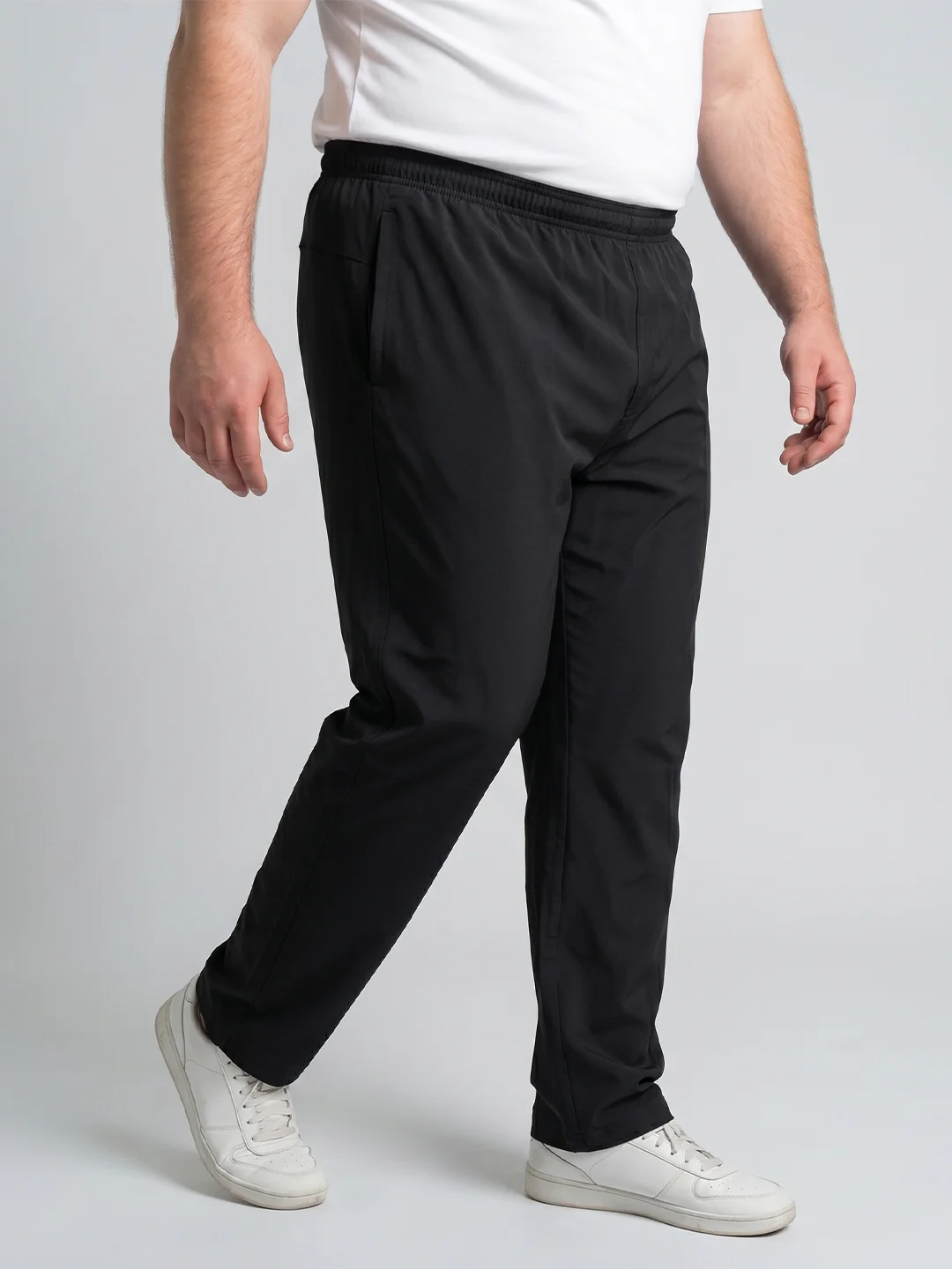Men Plus Size Dashen Black Solid Trackpants - Image 2