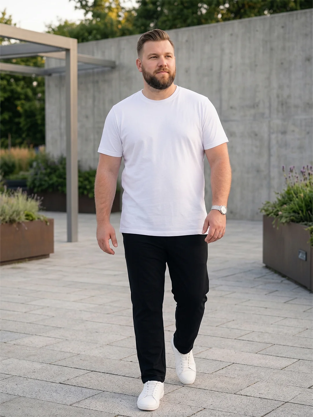 Men Plus Size Dashen Black Solid Trackpants - Image 5