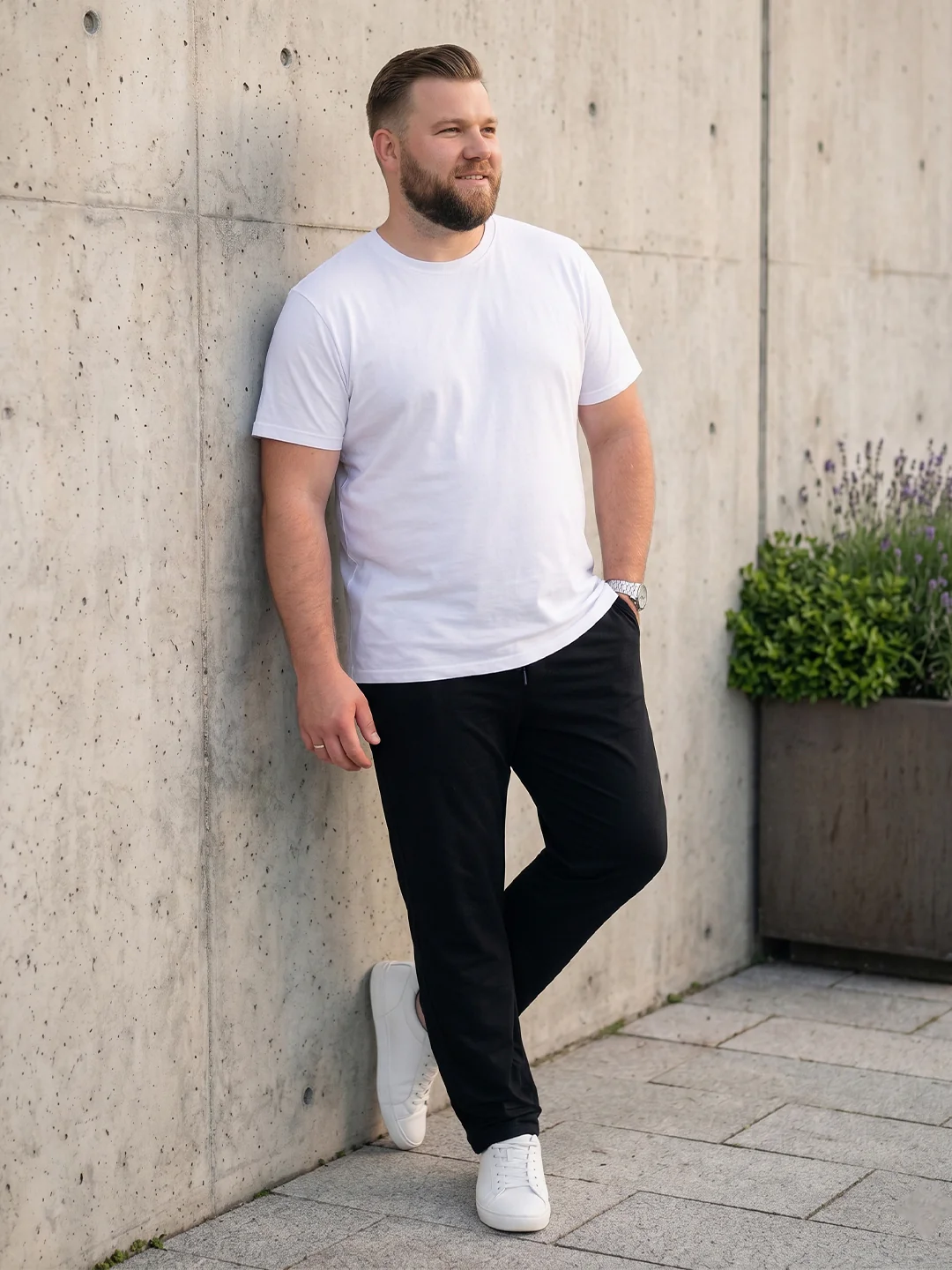 Men Plus Size Dashen Black Solid Trackpants - Image 6