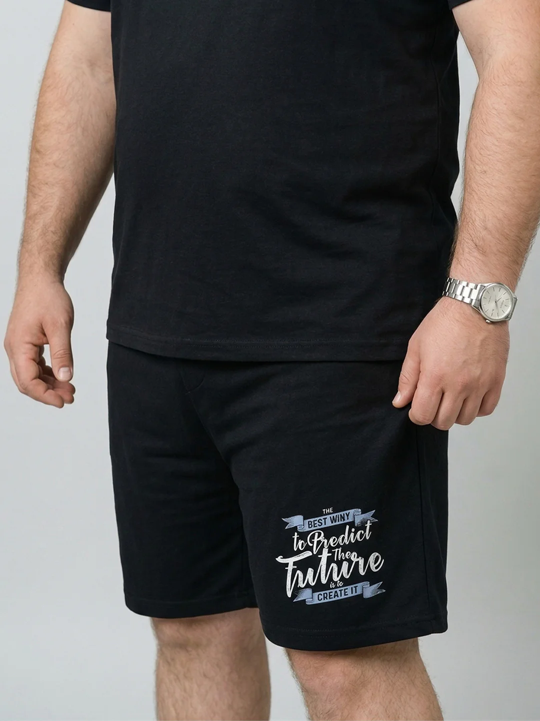 Men Plus Size Destiny Black Printed Co-Ords - Image 6