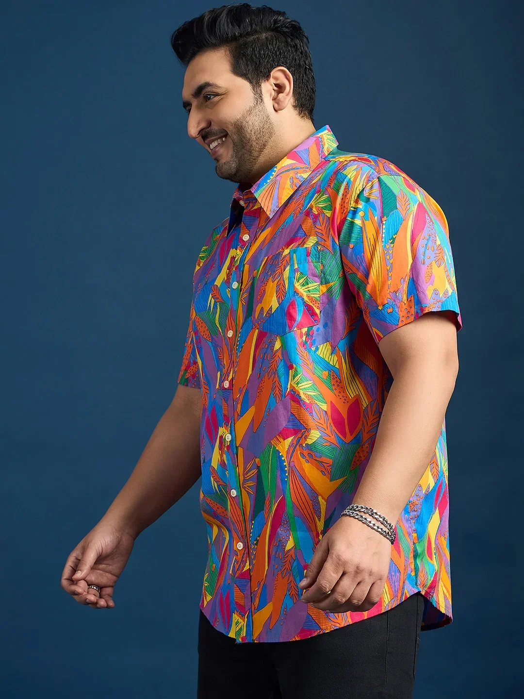 Men Plus Size Dios Self-Design Printed Multi Color Shirt - Image 3