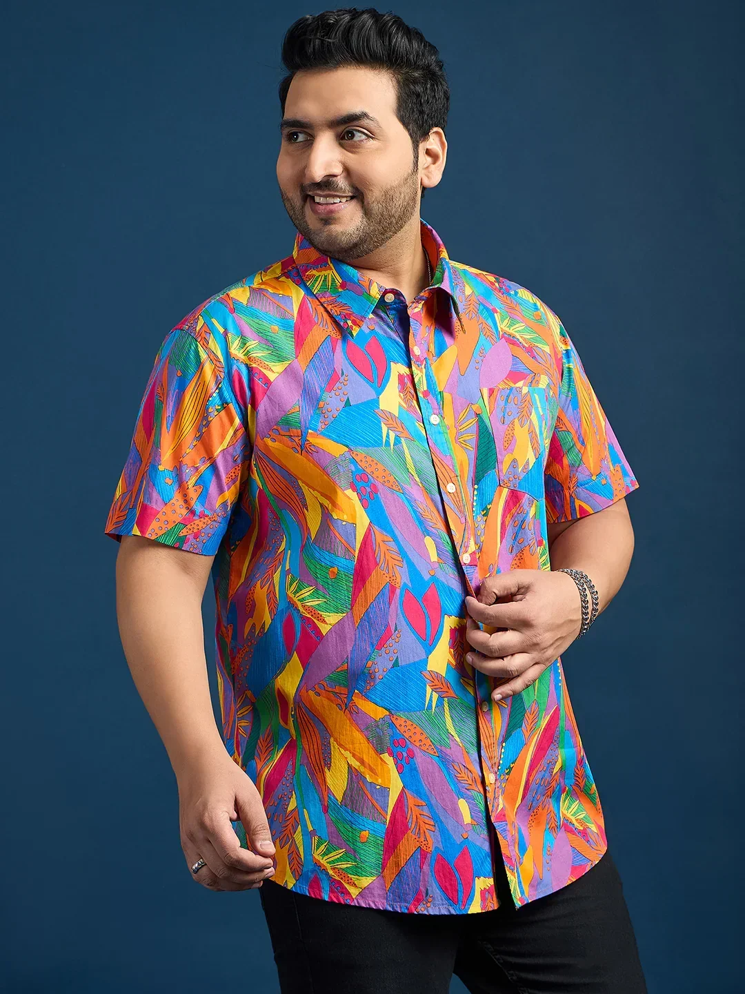 Men Plus Size Dios Self-Design Printed Multi Color Shirt - Image 4