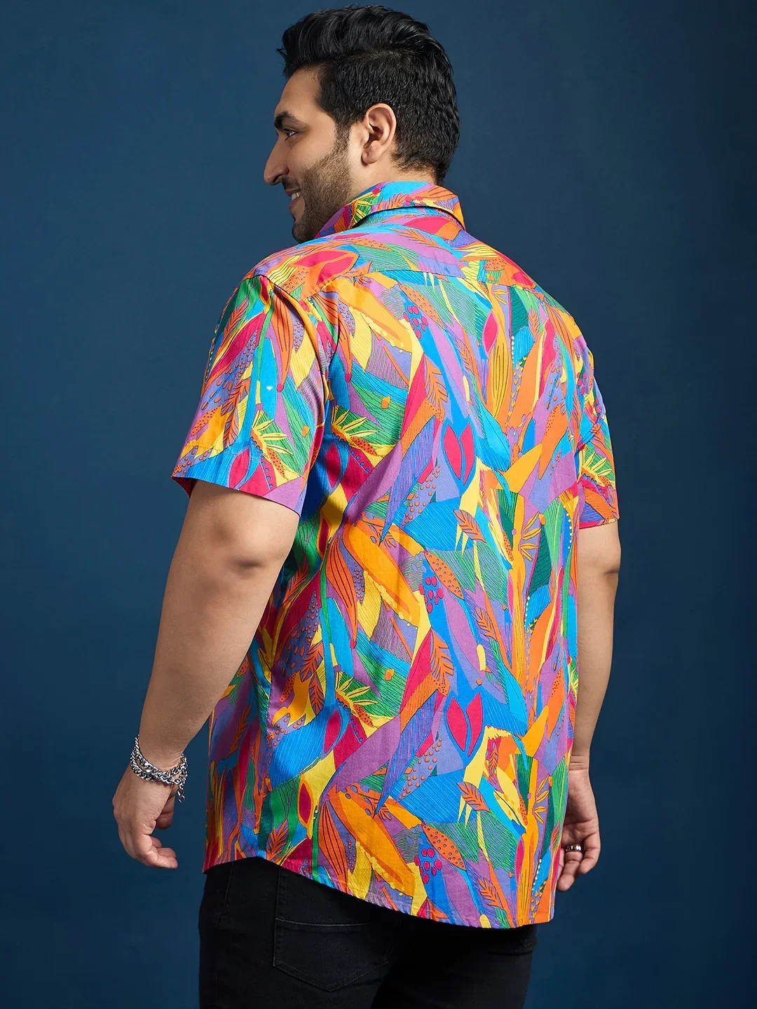 Men Plus Size Dios Self-Design Printed Multi Color Shirt - Image 5