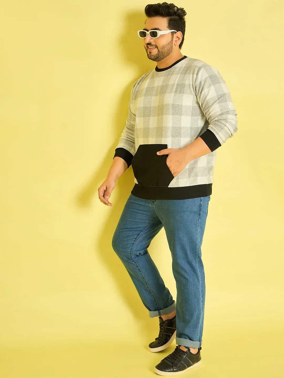 Men Plus Size Dobrovo Checks Sweatshirts - Image 2