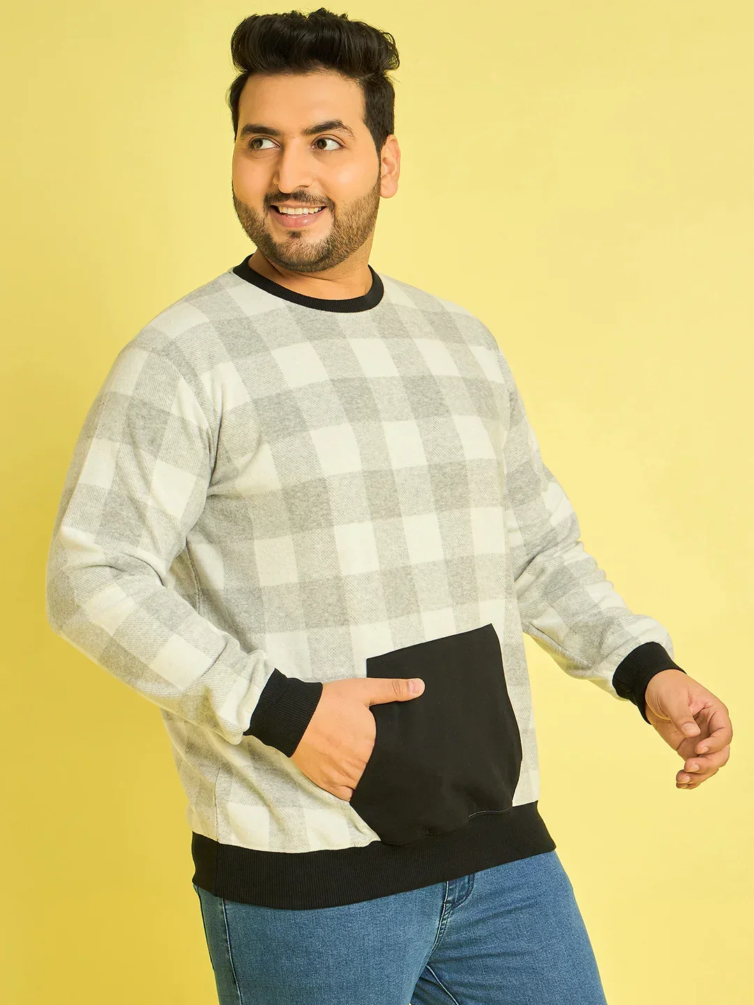 Men Plus Size Dobrovo Checks Sweatshirts - Image 4
