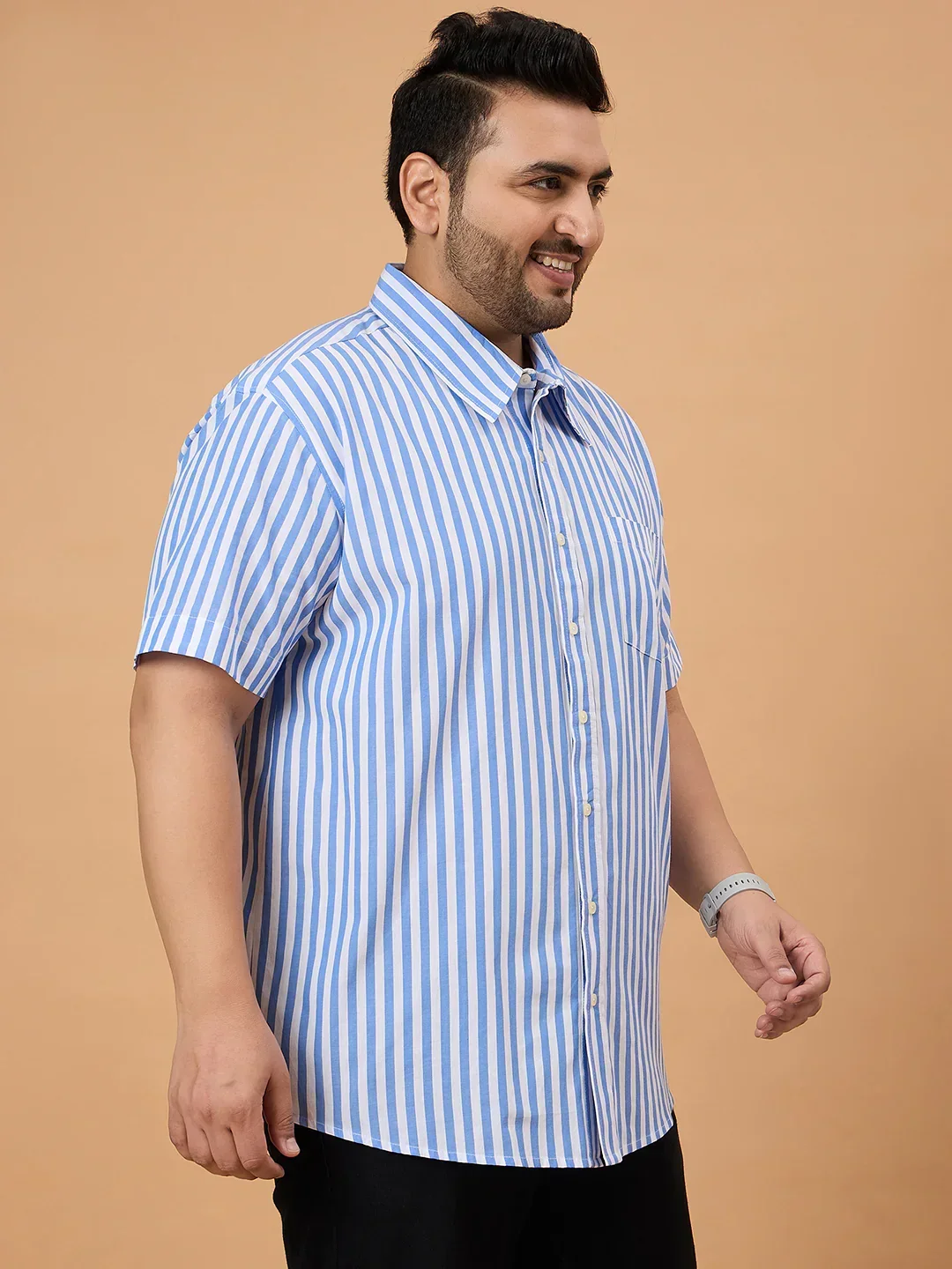 Men Plus Size Dorel Striped Shirt - Image 5