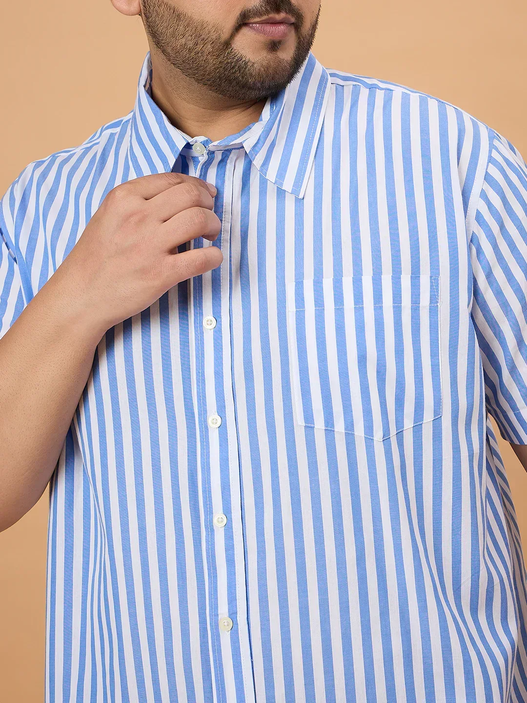 Men Plus Size Dorel Striped Shirt - Image 7