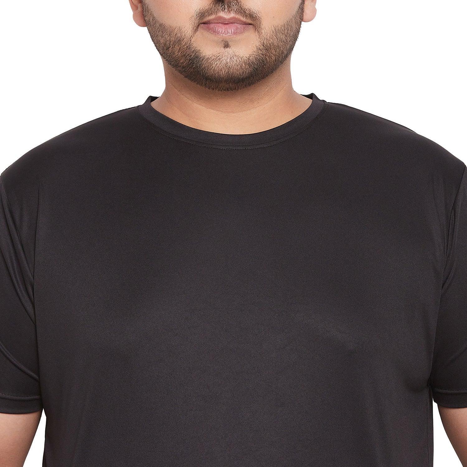 Men Plus Size Dote Solid Round Neck Tshirt - Image 6