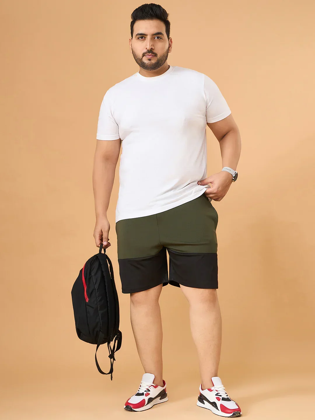 Men Plus Size Drammen Colorblock Shorts - Image 2
