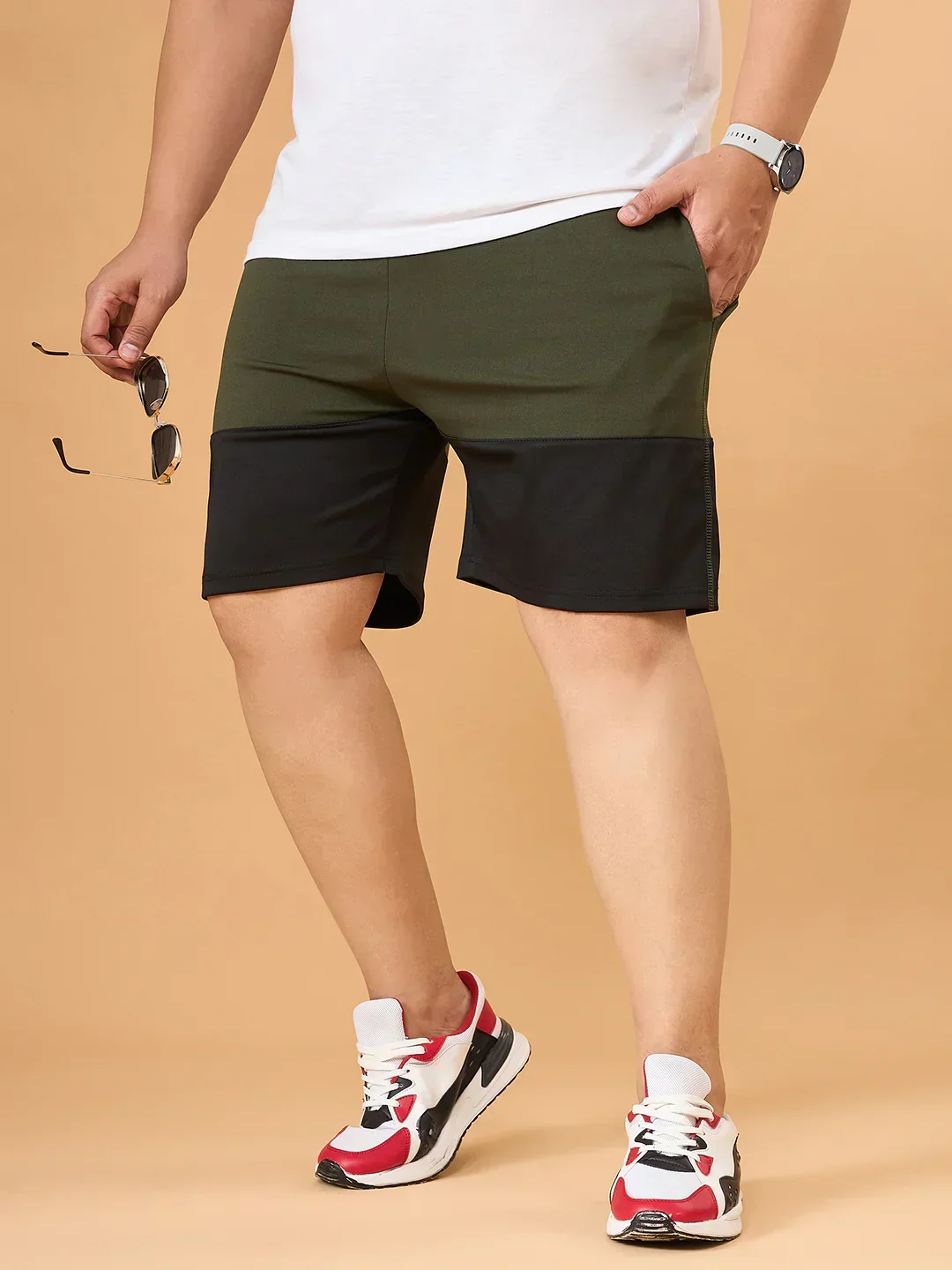 Men Plus Size Drammen Colorblock Shorts - Image 7