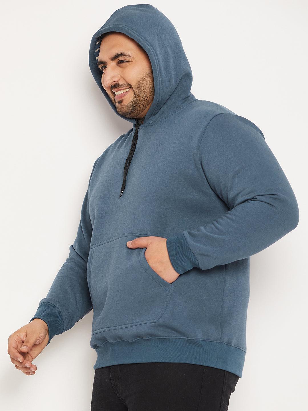 Men Plus Size Drape Solid Sweatshirt - Image 3