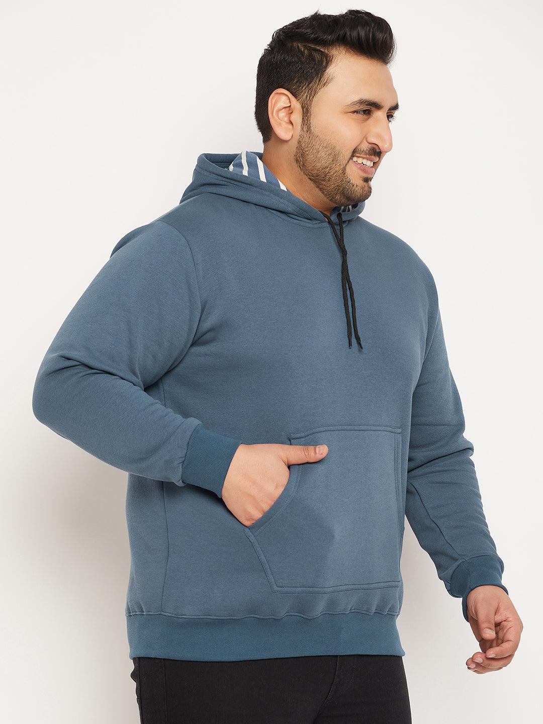 Men Plus Size Drape Solid Sweatshirt - Image 4