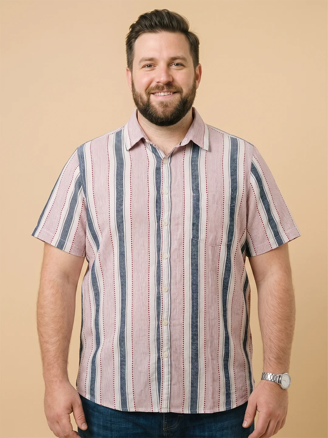 Men Plus Size Drayzen Multi Textured Shirts