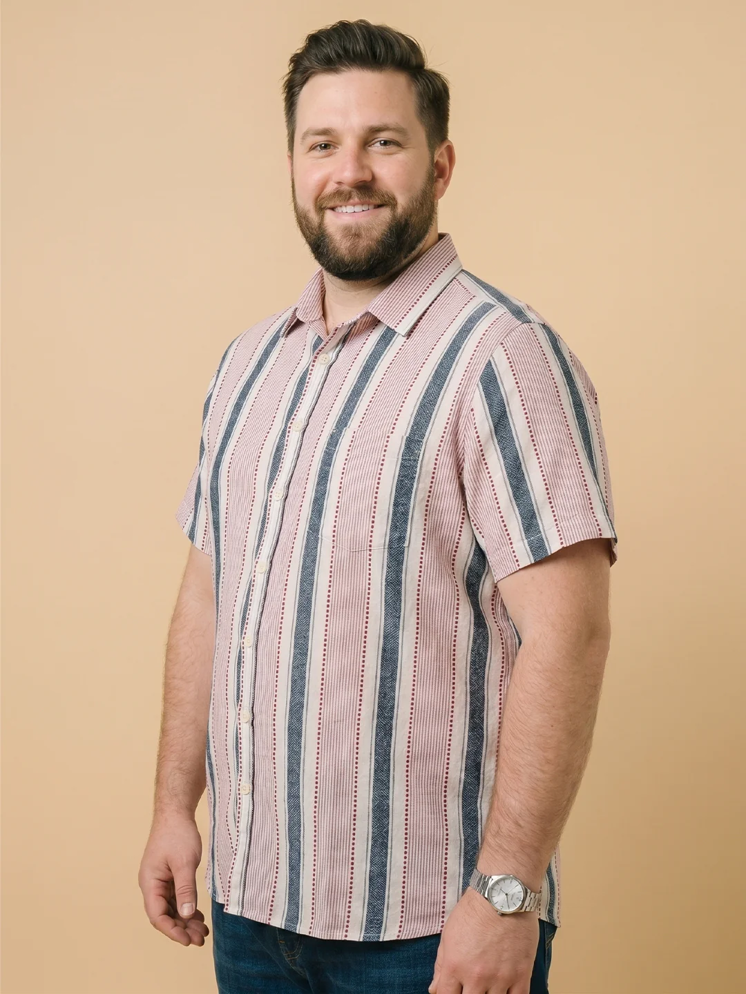 Men Plus Size Drayzen Multi Textured Shirts - Image 2