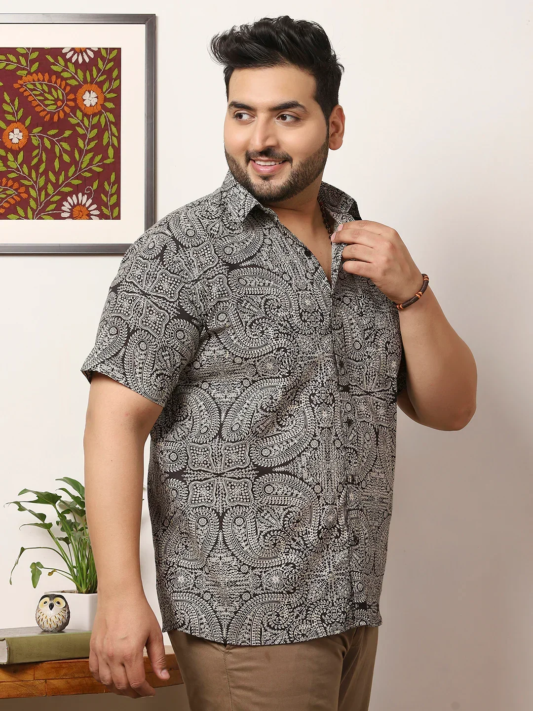 Men Plus Size Drifth Multicolor Printed Shirt - Image 5