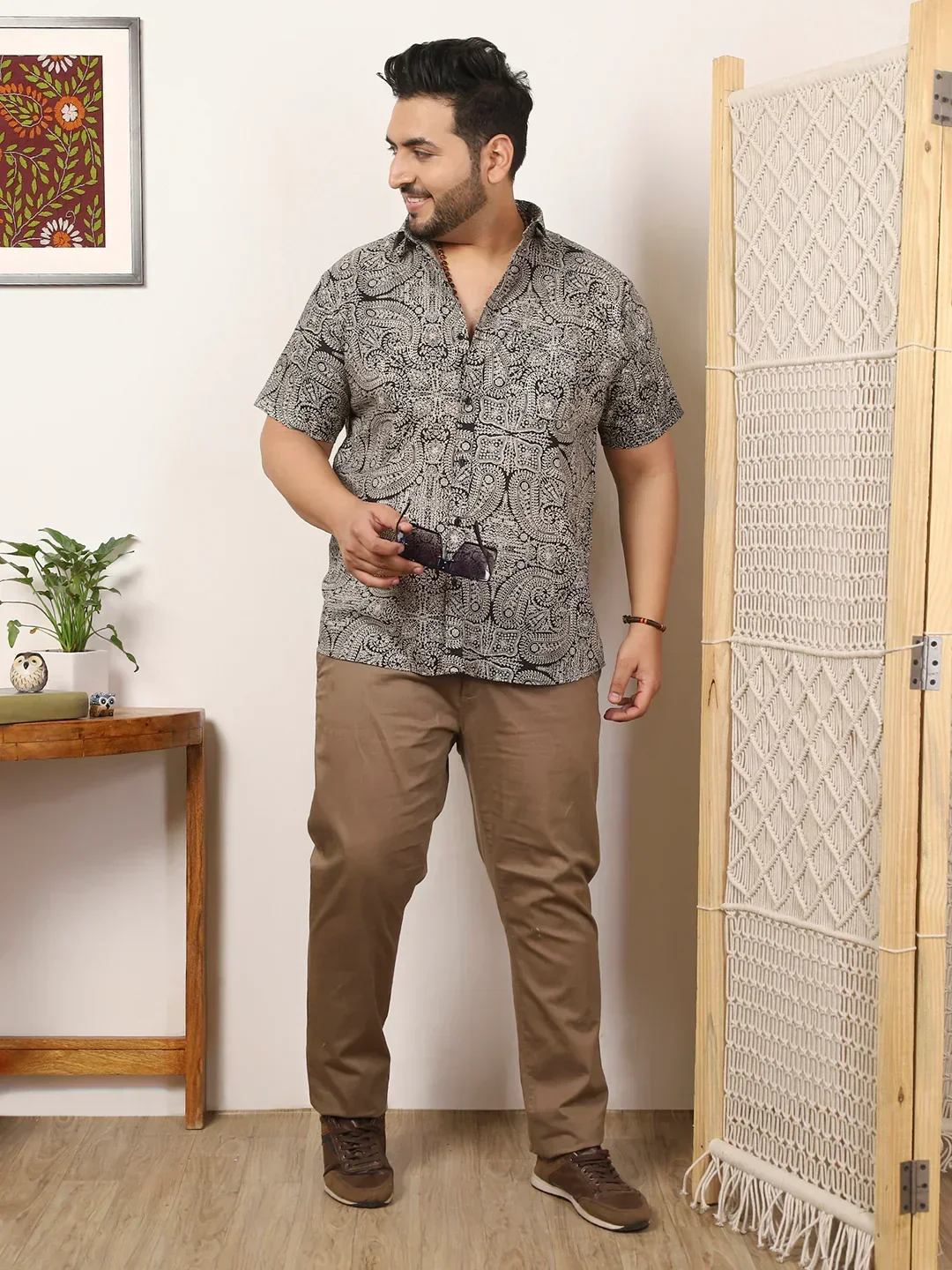 Men Plus Size Drifth Multicolor Printed Shirt - Image 8