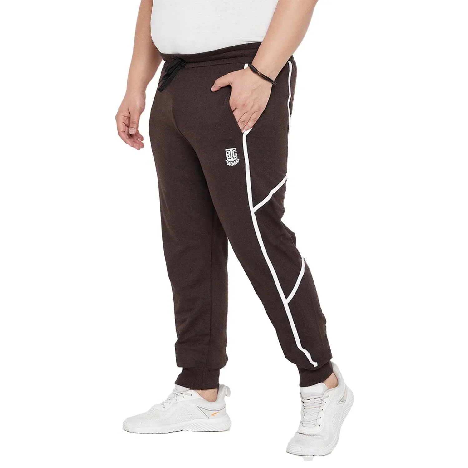 Men Plus Size Drone Solid Trackpant