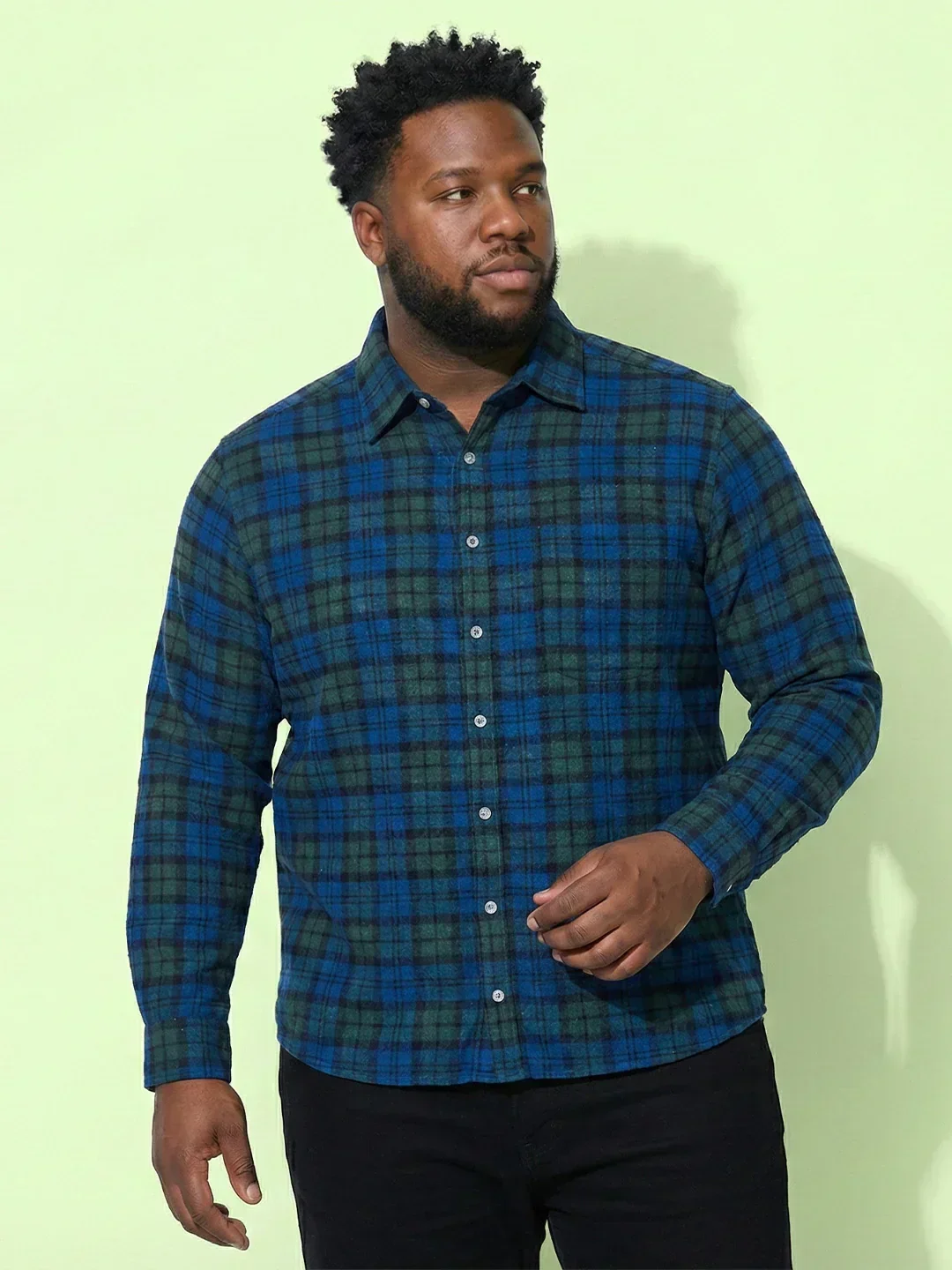 Men Plus Size Dualis Multicolor Checkered Casual Shirt - Image 2